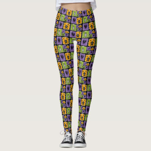 Cute Halloween Character Small Mummies & Skeletons Leggings