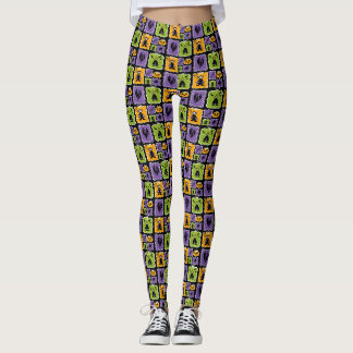 Cute Halloween Characters Small Vampires & Witches Leggings