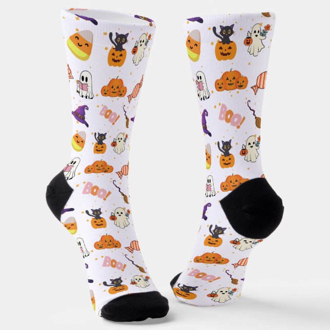 Cute Halloween Characters Socks (Angled)