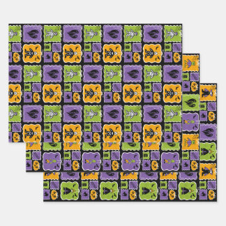 Cute Halloween Characters Wrapping Paper Sheet
