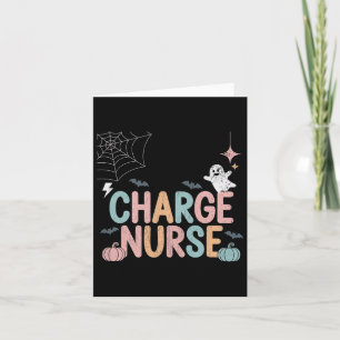 Cute Halloween Charge Nurse Nursing 1  Card