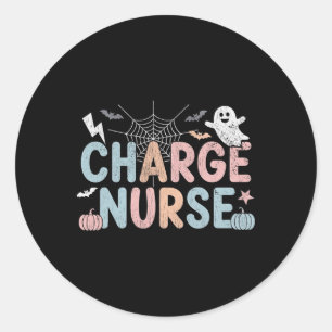 Cute Halloween Charge Nurse Nursing Classic Round Sticker