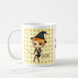 Cute Halloween chibi witch mug