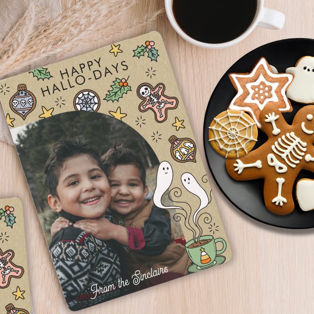 Cute Halloween Christmas Family Photo Holiday Card (Creator Uploaded)