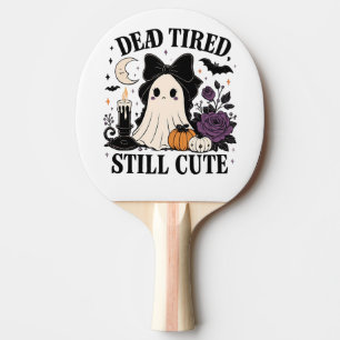 Cute Halloween Coquette Ghost with Bow Ping Pong Paddle