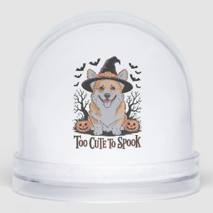 Cute Halloween Corgi in Witch Hat Snowglobe