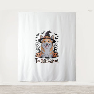 Cute Halloween Corgi in Witch Hat Tapestry
