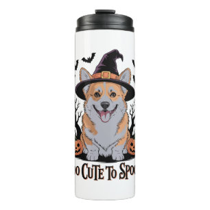 Cute Halloween Corgi in Witch Hat Thermal Tumbler