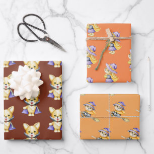 Cute Halloween Costume Animals Wrapping Paper Sheet