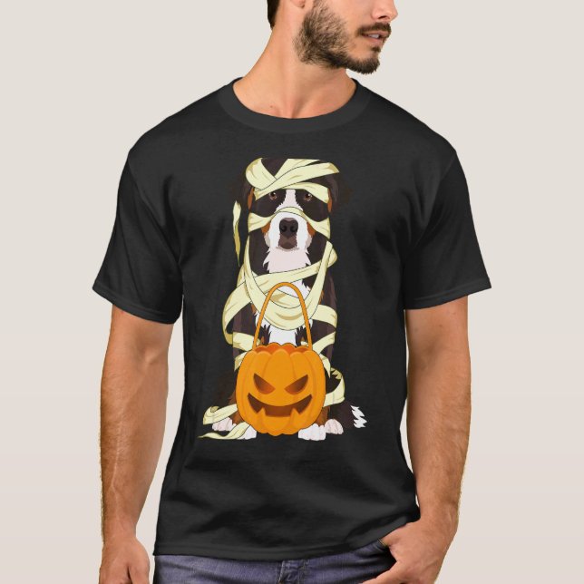 Cute Halloween Costume Bernese Mountain Dog Mummy  T-Shirt (Front)