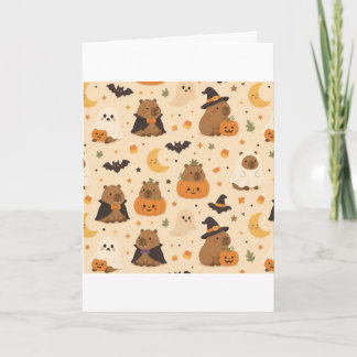 Cute Halloween Costume Capybaras Greeting Card