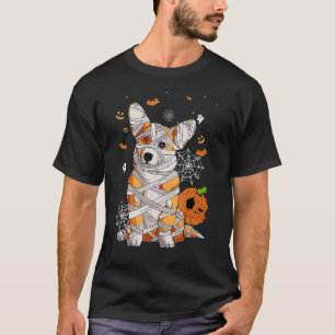 Cute Halloween Costume Corgi Mummy Dog Lover Pumpk T-Shirt