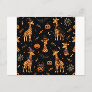 Cute Halloween Costume Giraffes Postcard