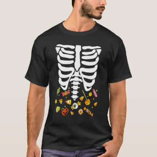 Cute Halloween Costume Kids Men Women Candy Ribcag T-Shirt