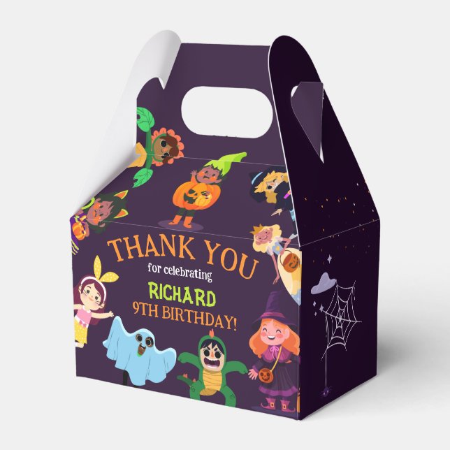 Cute Halloween Costume Modern Birthday Party Favour Box (Front Side)