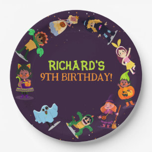 Cute Halloween Costume Modern Birthday Party Paper Plate