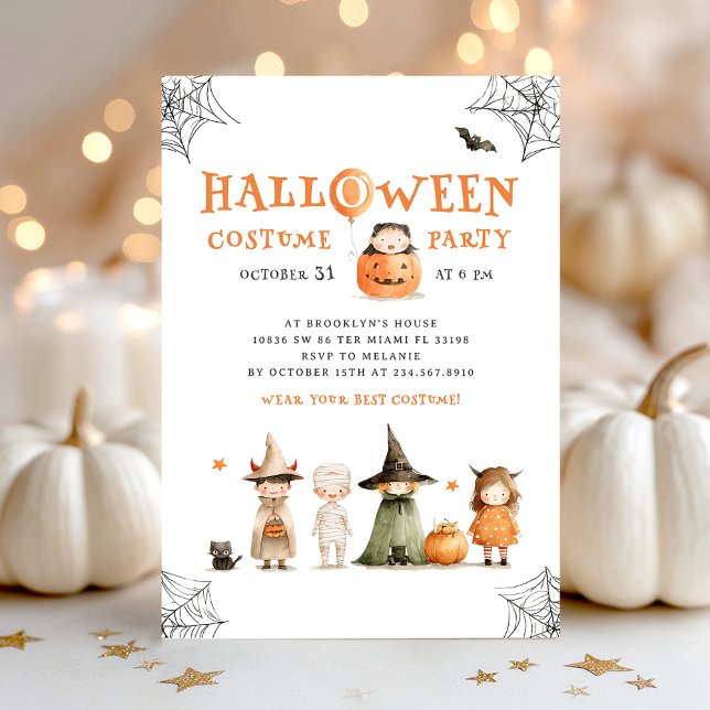 Cute Halloween Costume Party Invitation (Creator Uploaded)