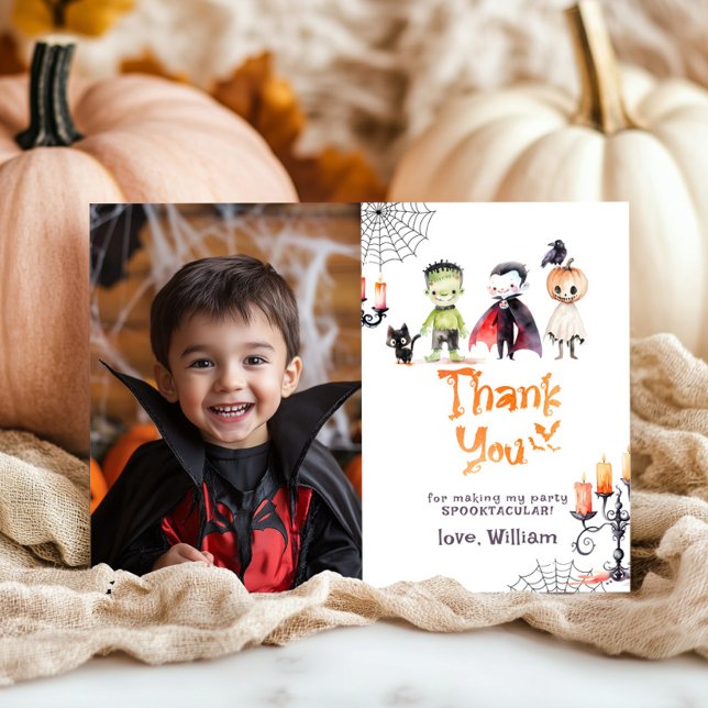Cute Halloween Costume party photo thank you Invitation (Creator Uploaded)