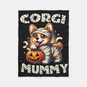 Cute Halloween Costume Welsh Corgi Mummy Dog Lover Fleece Blanket