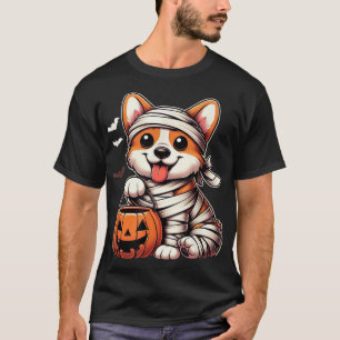 Cute Halloween Costume Welsh Corgi Mummy Dog Lover T-Shirt