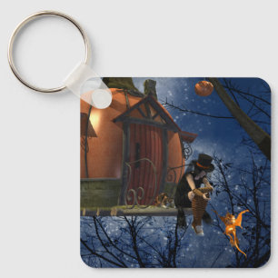 Cute Halloween Creature Encounter Key Ring