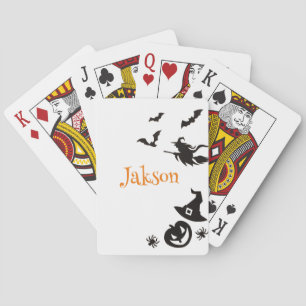 Cute Halloween Custom Name Poker Cards – Spooky 