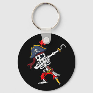 Cute Halloween Dabbing Pirate Skeleton Fun Key Ring
