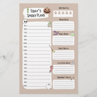Cute Halloween Daily Planner Sheet
