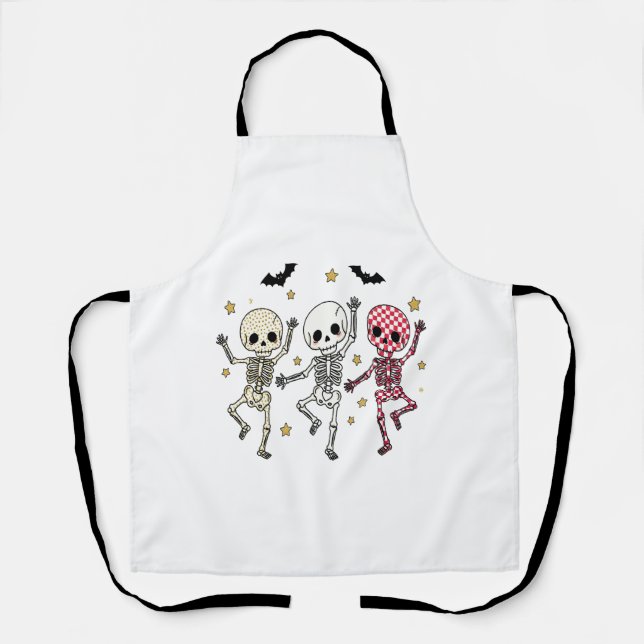 Cute Halloween Dancing Skeletons Apron (Front)