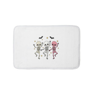 Cute Halloween Dancing Skeletons Bath Mat