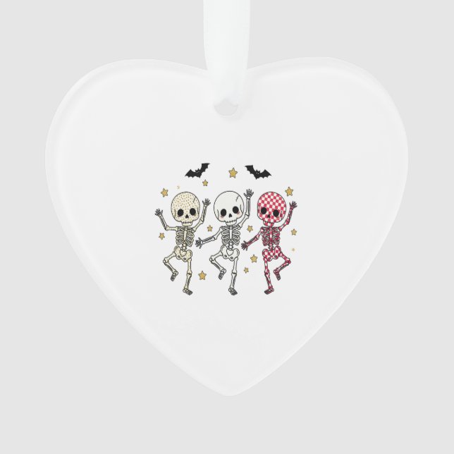 Cute Halloween Dancing Skeletons Ornament (Front)
