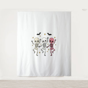 Cute Halloween Dancing Skeletons Tapestry