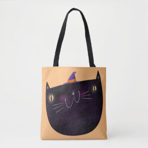Cute Halloween Decor Black Cat Trick or Treat Tote Bag