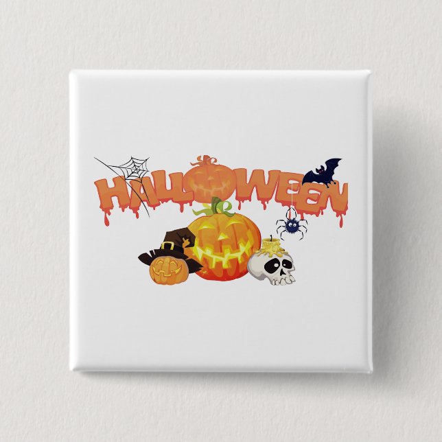 Cute Halloween Decorations 15 Cm Square Badge (Front)