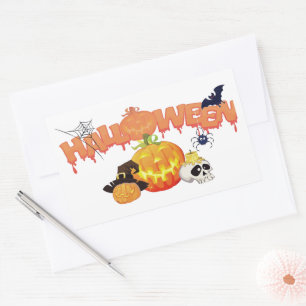 Cute Halloween Decorations Rectangular Sticker