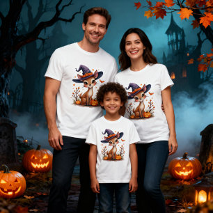 Cute Halloween Deer In A Witches Hat Design T-Shirt