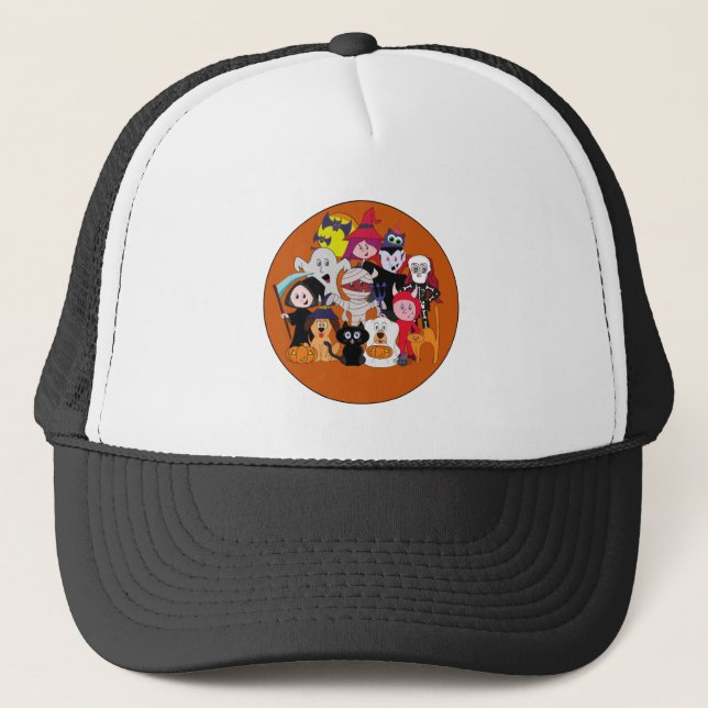 Cute Halloween design ideas, funny and cool cartoo Trucker Hat (Front)