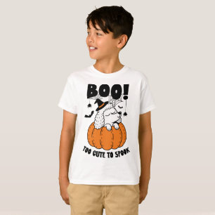 Cute Halloween Dog on Pumpkin Funny Spooky Season T-Shirt