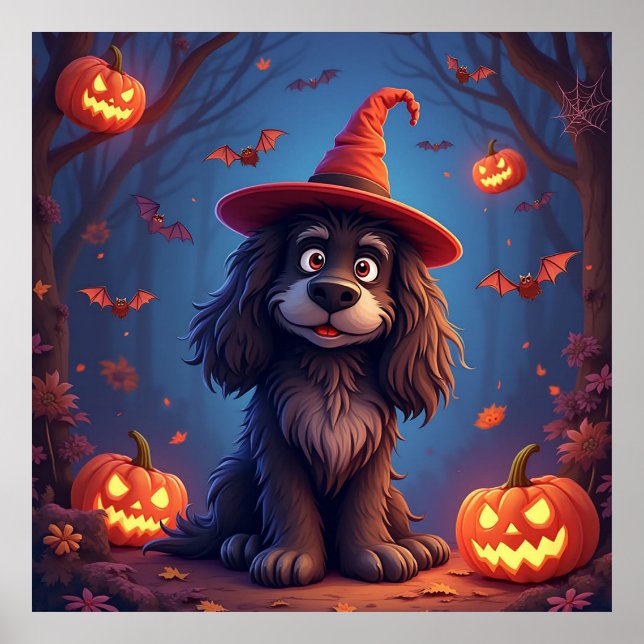 Cute Halloween dog Poster (Front)