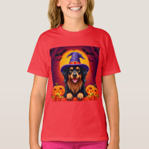 Cute Halloween Dog Pumpkin Party Style T-Shirt