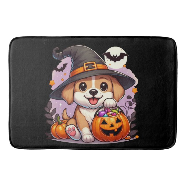 Cute Halloween dog/puppy Bath Mat (Front)
