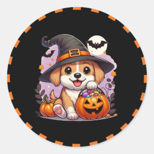 Cute Halloween dog/puppy Classic Round Sticker
