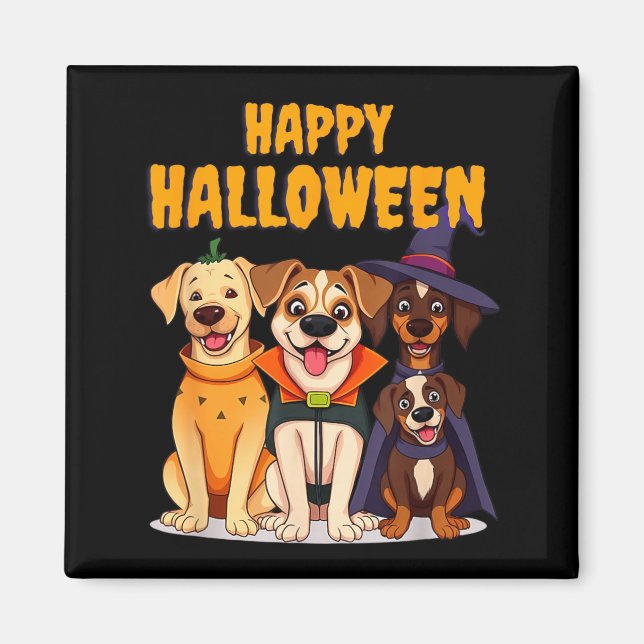Cute Halloween Dogs Funny - Unique Design Magnet (Front)