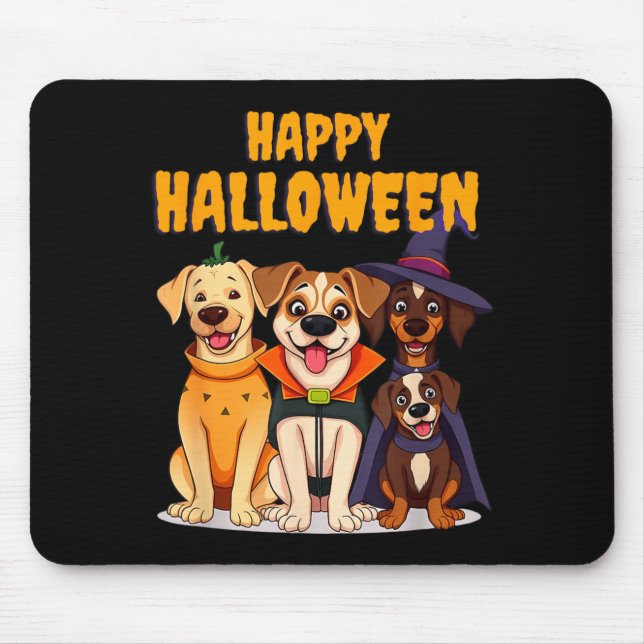 Cute Halloween Dogs Funny - Unique Design Mouse Mat (Front)