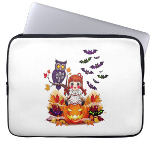 Cute Halloween Doll Owl Laptop Sleeve