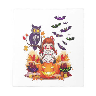 Cute Halloween Doll Owl Notepad