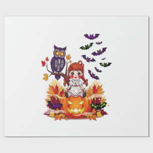 Cute Halloween Doll Owl Wrapping Paper