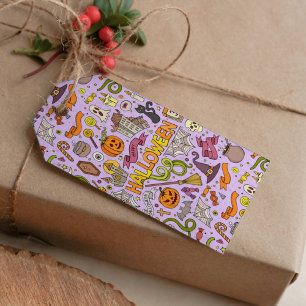 Cute Halloween Doodle Pattern Gift Tags