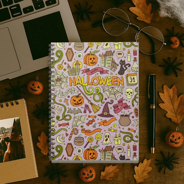 Cute Halloween Doodle Pattern Notebook (Creator Uploaded)