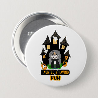 Cute Halloween Dracula Castle 7.5 Cm Round Badge